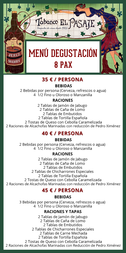 Menú 8 Pax