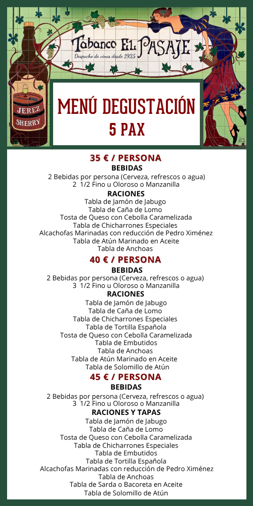 Menú 5 pax