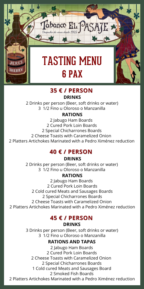 Menú 6 pax en
